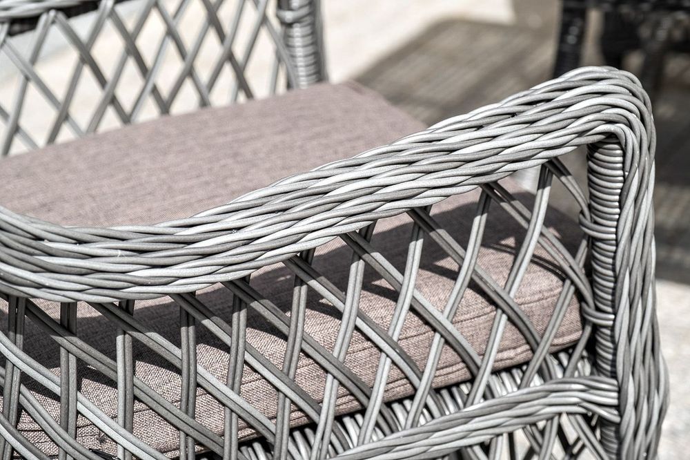 "Катания" обеденная группа плетеная на 4 персоны, цвет графит