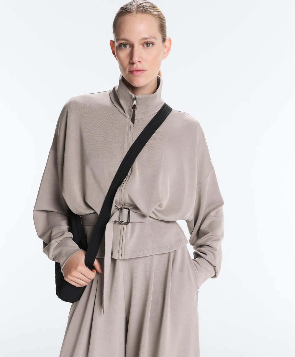 Oysho Мягкая куртка облегающего кроя, светло-серый