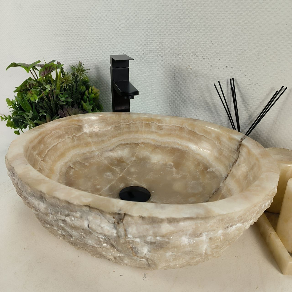 Каменная раковина из оникса Erozy Yellow EO-04510 (51*41*15) 0159 из натурального камня