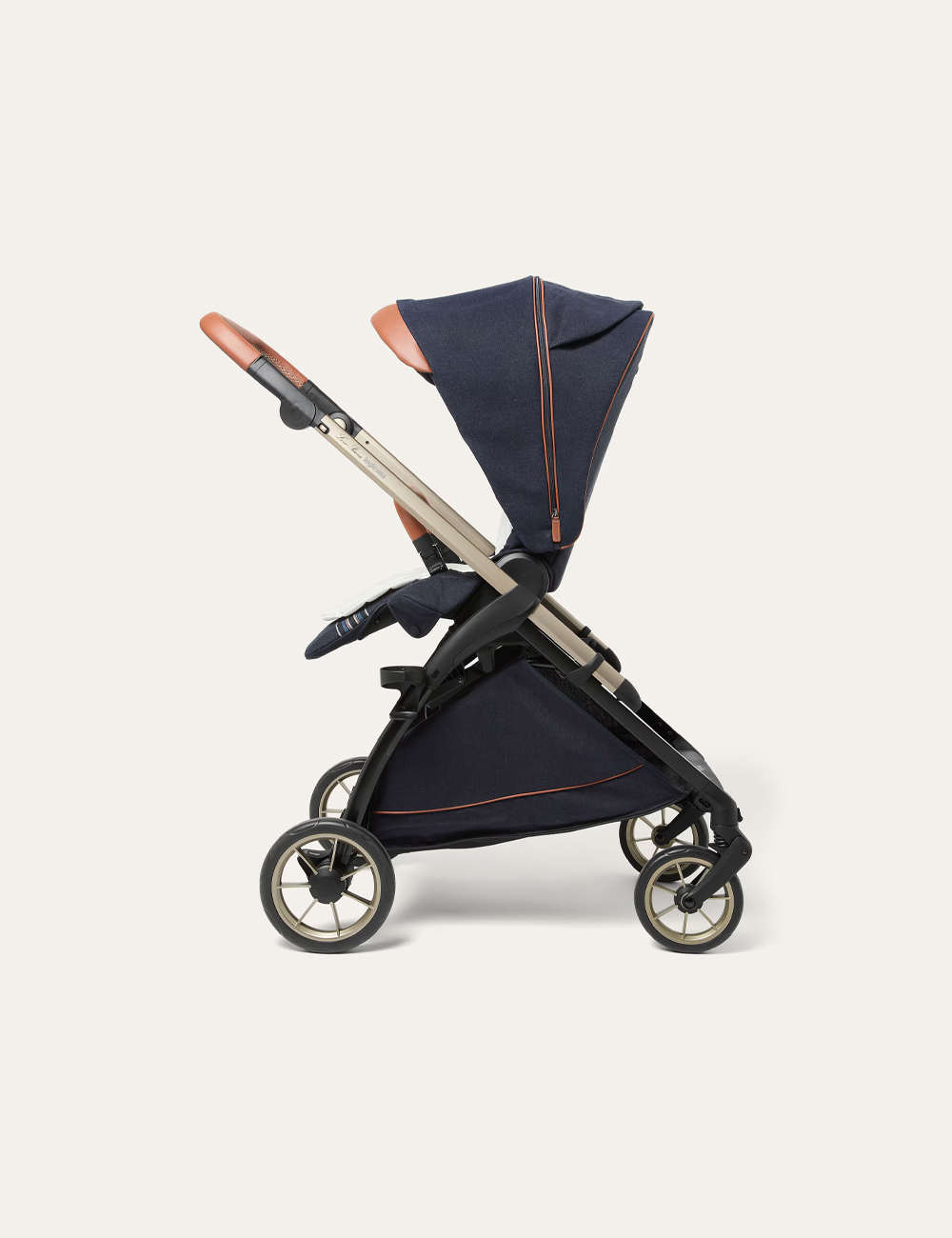 Детская Коляска Loro Piana Stroller and Bassinet "LP Canvas Dark Blue /Caramel Sugar"