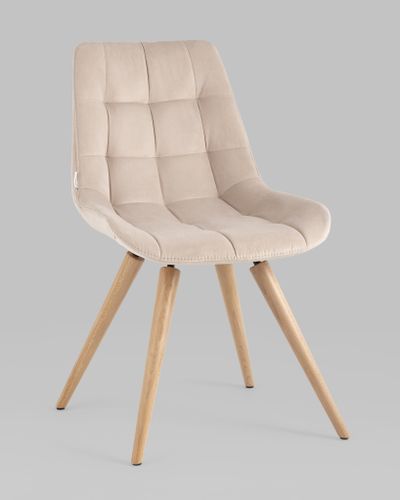 Стул Флекс на деревянных ножках велюр бежевый