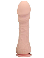 Вибратор-гигант на присоске из реалистичного материала - 24 см. (Цвет: телесный)