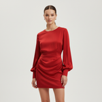 Шелк однотонный красный