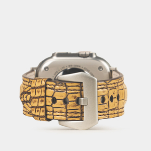 Ремешок для Apple Watch Ultra 49mm из кожи аллигатора, бежевого цвета винтаж