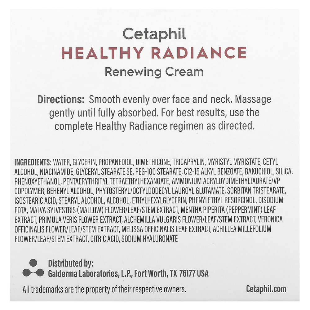 Cetaphil, Healthy Radiance, восстанавливающий крем, 48 г (1,7 унции)