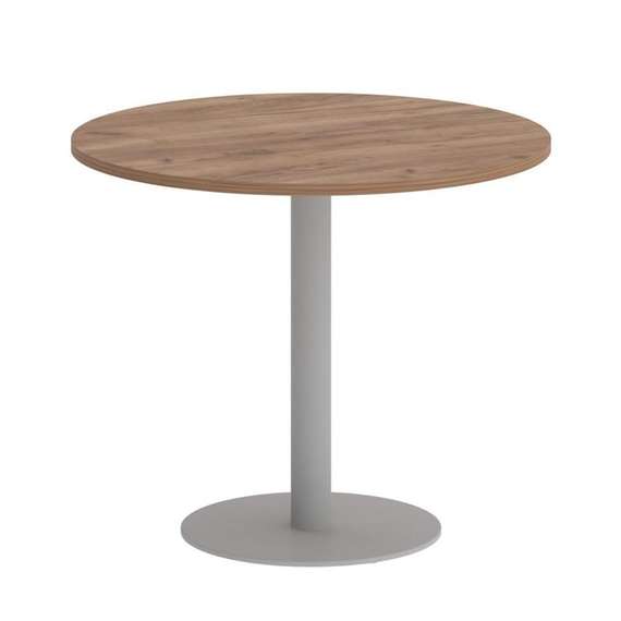 First Стол круглый KSPRG-1 Дуб Табак/Металл Серый 900*900*750
