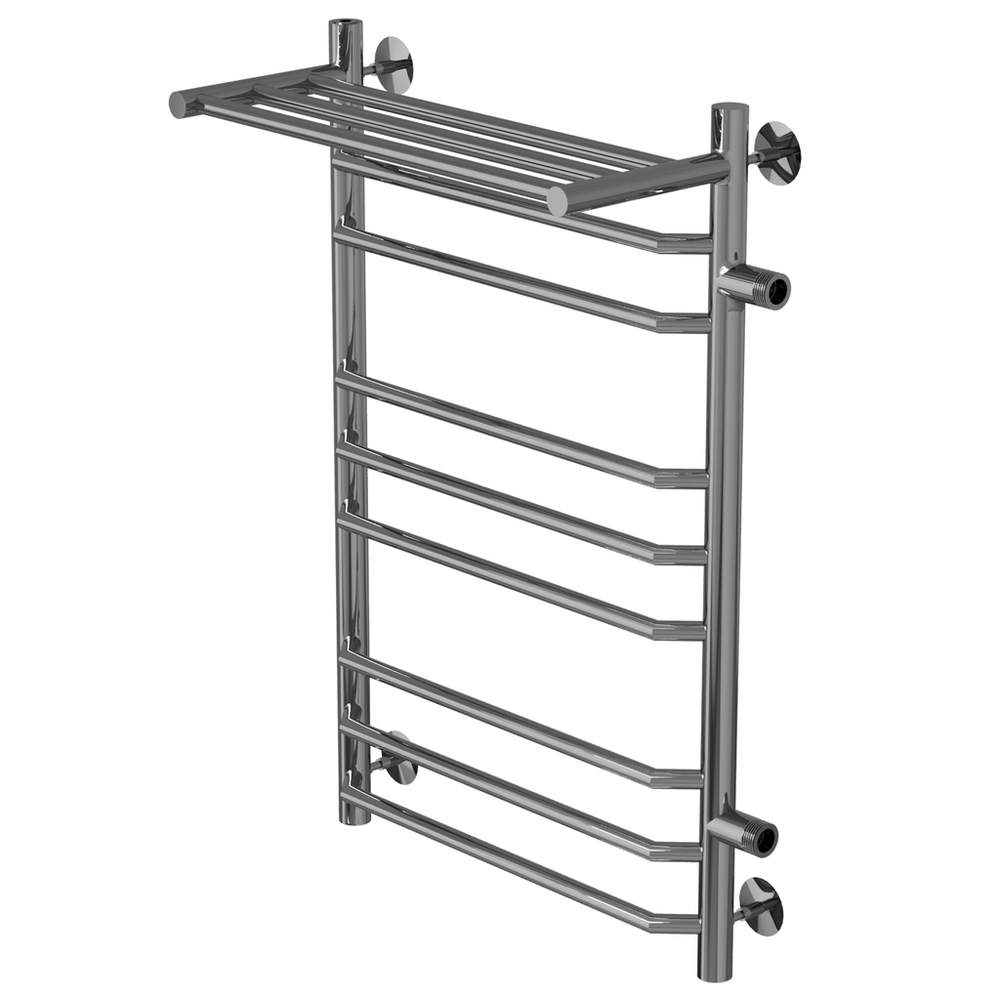 Полотенцесушитель MIXLINE MIRA  80х50х50 г2 (1'' НР, 8 перекладин + ПОЛКА, правое подкл) водяной