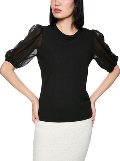 Marc Cain Джемпер с полупрозрачными рукавами-буф