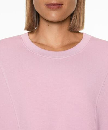 Oysho Короткая толстовка из ткани с хлопком и модалом, розовый