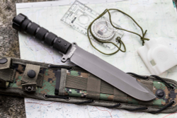 Нож выживания Survivalist Z AUS-8 Gray Titanium Serrated