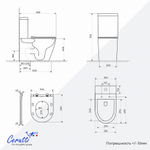 Унитаз напольный Ceruttispa ПЬЕРА (PIERA) Tornado CT10560 безободковый (630х350х795)