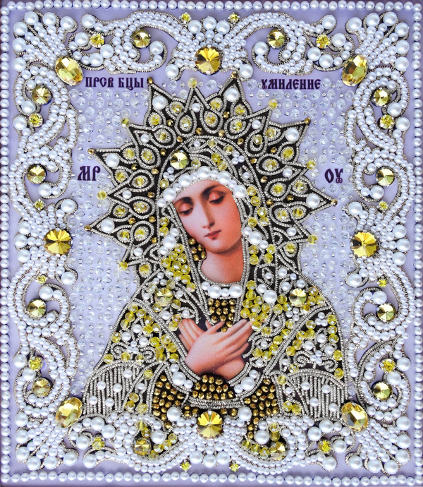 ЖС-2-СЖ Набор для вышивания хрустальными камнями Богородица Умиление (желтый)