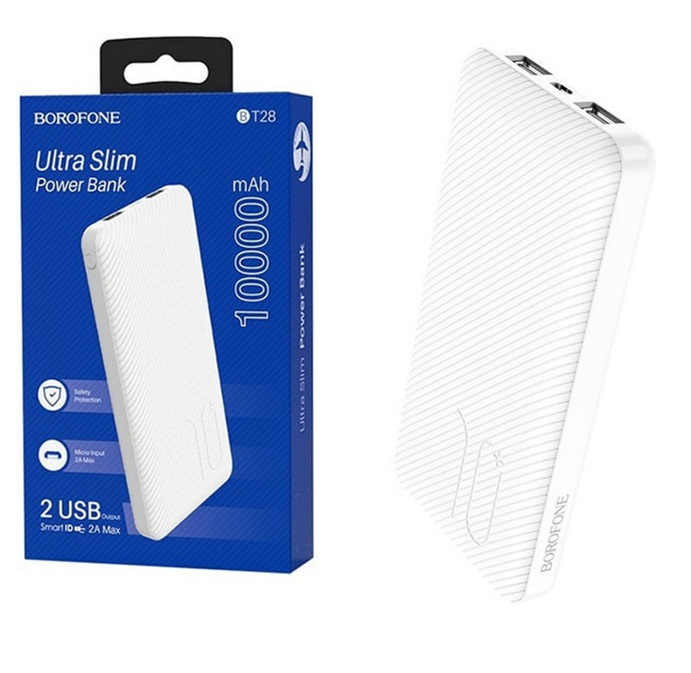 Портативный аккумулятор BOROFONE BT28 10000 mAh (белый)