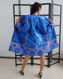 Пальто "Миро", по мотивам живописи художника сюрреалиста Жоана Миро