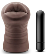Коричневый мастурбатор-ротик Renee