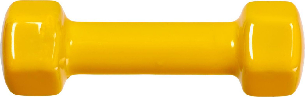Гантель обрезиненная, желтая 1 кг