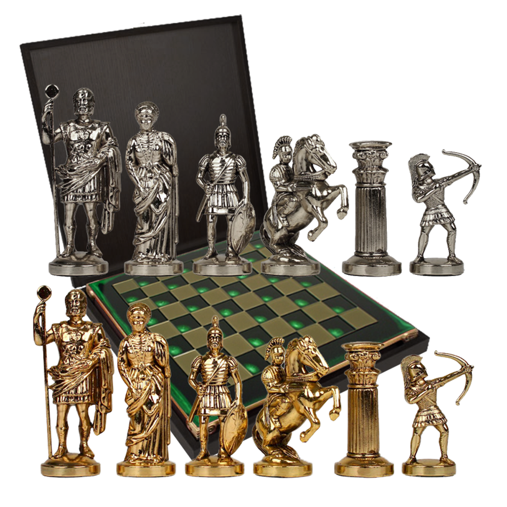 Manopoulos Шахматы с фигурами из бронзы Античные войны