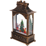 Сувенир с подсветкой «Новогоднее счастье»16.6*8.6*28.6 см, бронза (питание от USB и батареек)