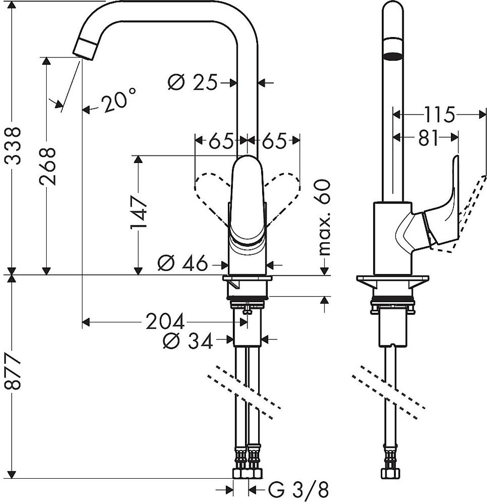 Смеситель для кухни Hansgrohe Focus M41 260 31820670