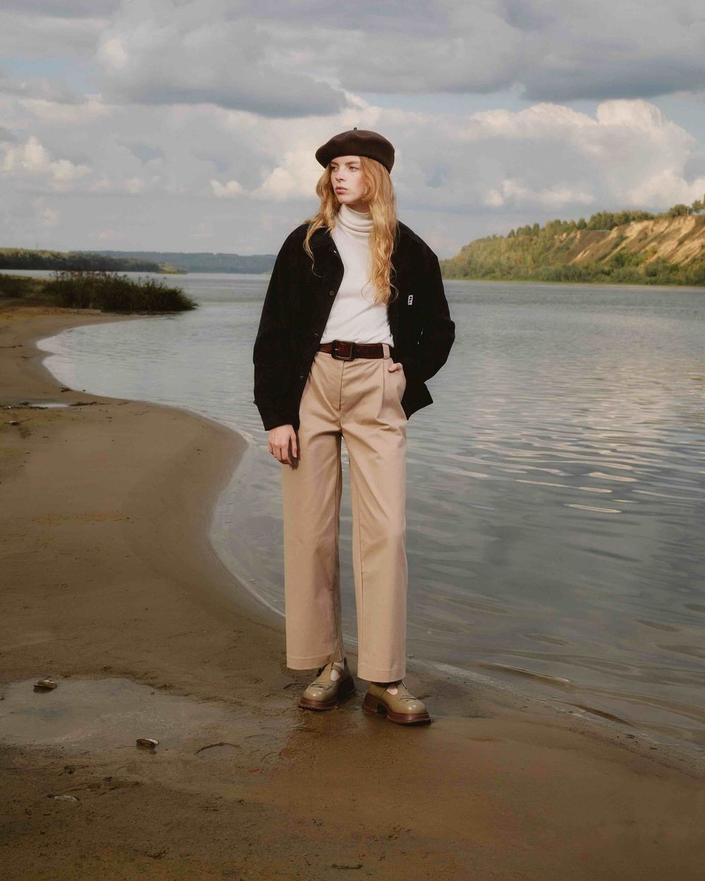 Брюки Called a Garment Classic wide chinos Женский песочные