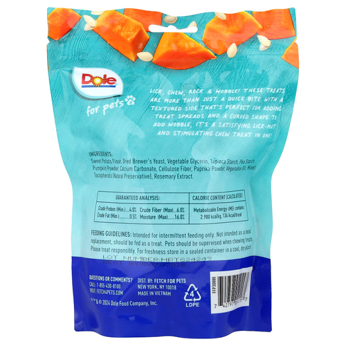 Dole for Pets, Lasting Chew, для средних и крупных пород, тыква, 5 жевательных таблеток, 225 г (8 унций)
