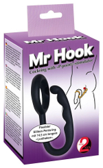 Эрекционное кольцо с анальным стимулятором Mr Hook (Цвет: черный)