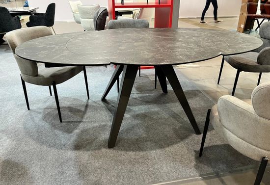 Стол AKSEL 130 цвет Mona Lisa Cерый мрамор, керамика, / Темно-серый каркас