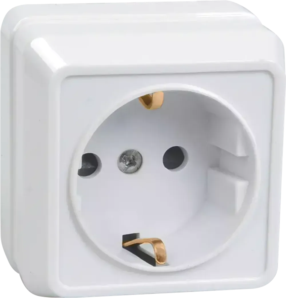 IEK Октава Белый Розетка 1-местная с зазем. контактами открытая установка 16А РС20-3-ОБ ERO11-K01-16-DC