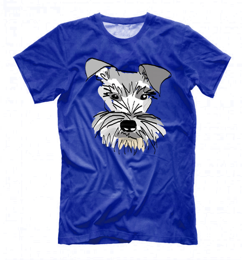 Футболка "Шнауцер - рисунок"