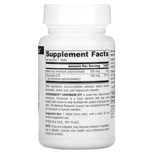 Source Naturals, Chromemate, GTF, хром, 200 мкг, 240 таблеток