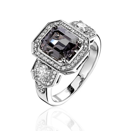 Кольцо с бриллиантами  из белого золота JA-K-713985-1