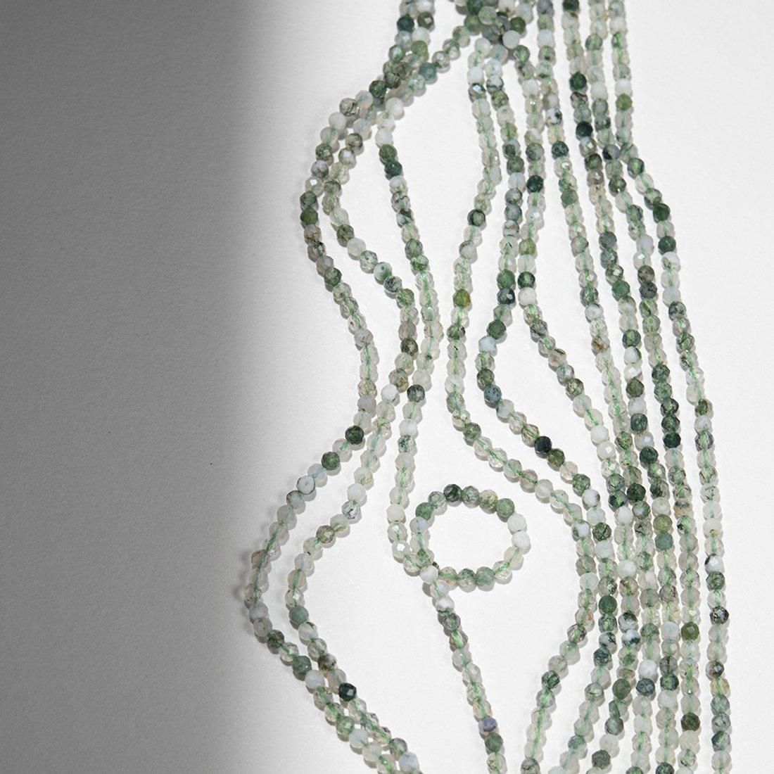 Моховой агат натуральный, шар 3,2мм, микроогранка