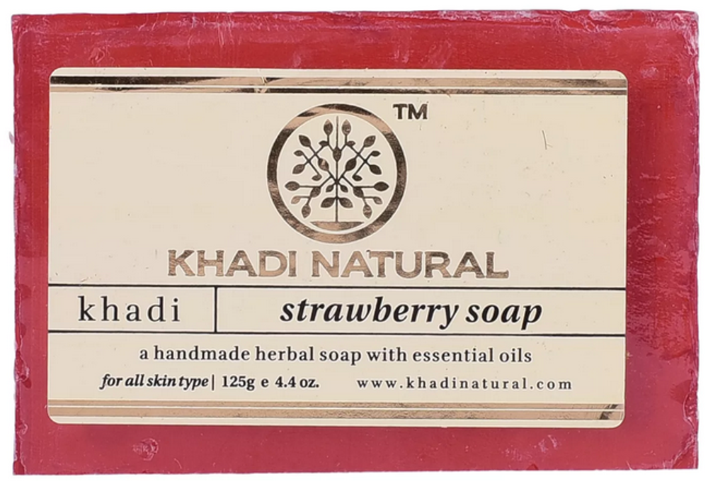 Натуральное мыло с клубникой Khadi Natural Strowberry soap, 125 г