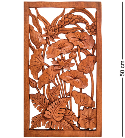 17-130 Панно резное «Цветы» (суар, о.Бали)
