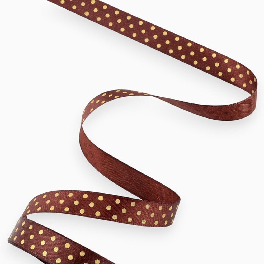 Атласная лента в горошек 15 мм