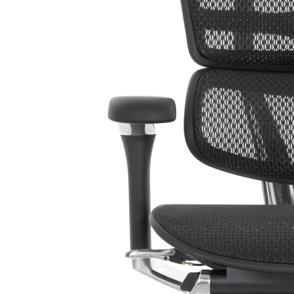 Кресло FALTO Ergohuman Luxury 2 с подножкой ( чёрный каркас /сетка чёрный T-168-B1 Black )