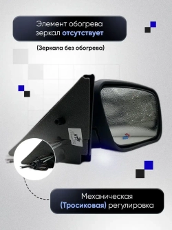 Зеркала ваз 2110-2112 2170-2171 Механика Без обогрева
