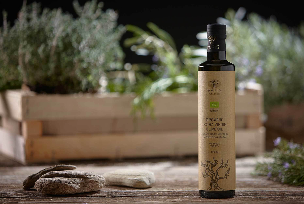 Оливковое масло нерафинированное VAFIS ORGANIC Extra Virgin от NIKITAKIS в стекл. бут. 500 мл, Греция