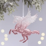 Подвеска «Волшебный Пегас» 13*12,5 см, Белый/Розовый