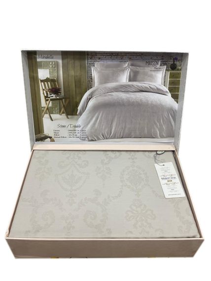 Постельное белье жаккард MIRABELLE - МИРАБЕЛЕ серый MAISON D&#39;OR Турция