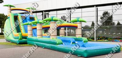 Водная горка с бассейном «Пальмовый рай», 16×4,5×7 м