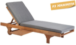 Шезлонг деревянный с матрасом Tagliamento Condao, натуральный, синий