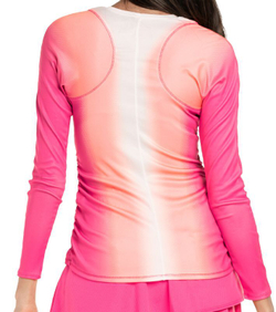 Женская теннисная футболка (dł. Рукава) Lucky in Love Santa FE Glow Summer Glow Long Sleeve - pink berry