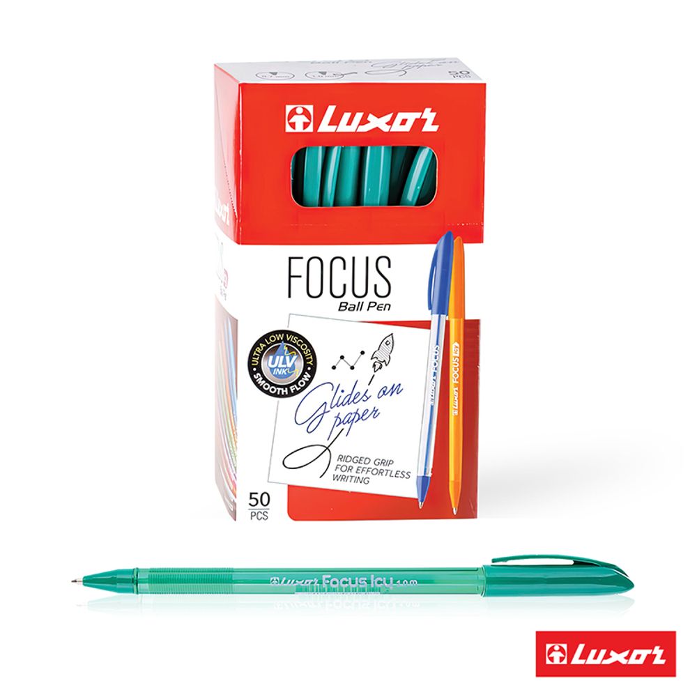 Ручка шариковая Luxor "Focus Icy" зеленая, 1,0мм, 1шт