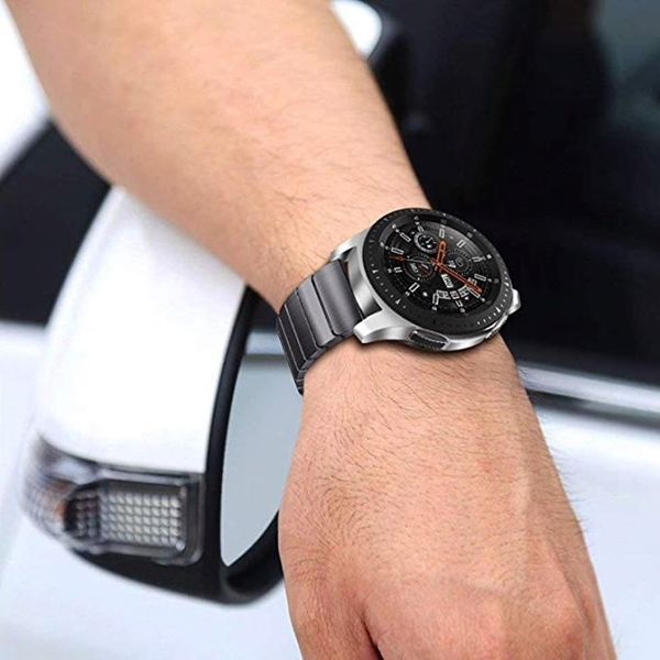 Блочный браслет Fohuas из нержавеющей стали для часов Samsung Galaxy Watch Active 2 (черный) 20мм