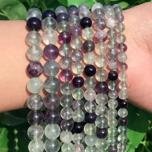 Флюорит бусины шарик 4/6/8/10/12 мм, на нитке 38 см