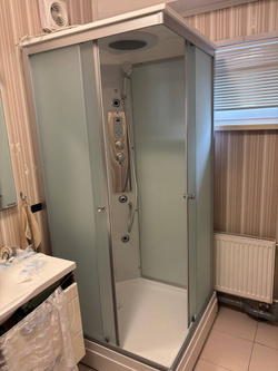 Душевая кабина AvaCan (АваКан) CK2090LED с низким поддоном, с ГМ, с электрикой и LED освещением, 90х90х215