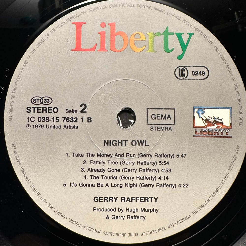 Gerry Rafferty - Night Owl (Европа)