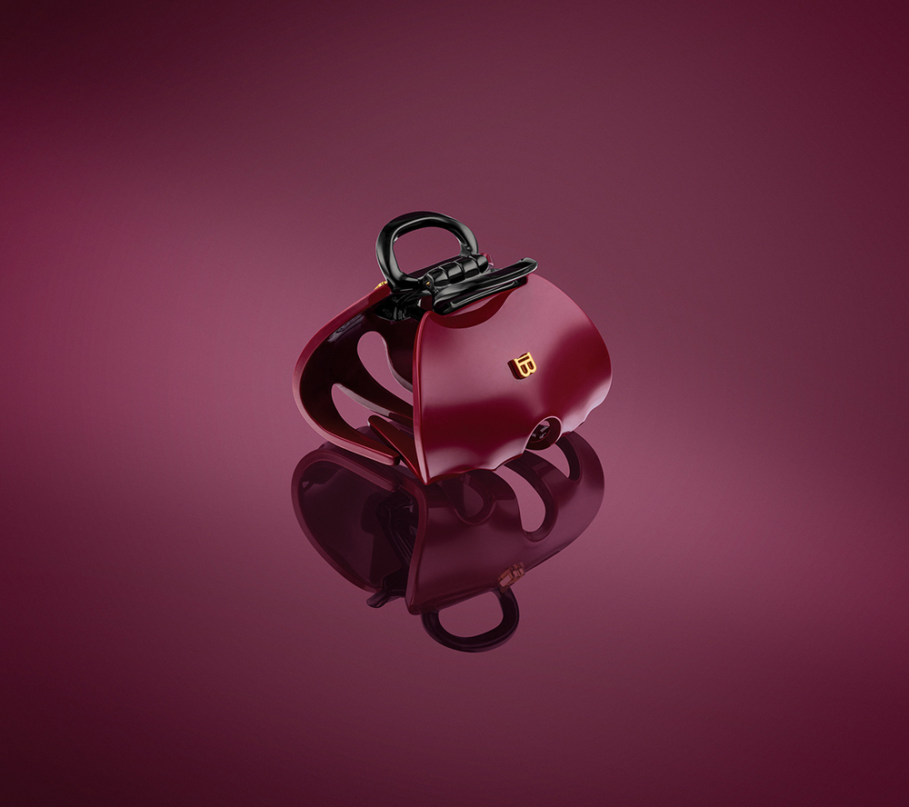 Balmain Hair Couture Заколка краб Императорская Бархатный Бургунди Pince à Cheveux Imperiale Velvet Burgundy