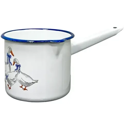 Ковш эмалированный 1,4л со сливом «Гуси» 01-2009н/4